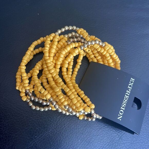 Expression Seven Pack Seed Bracelets-YELLOW-One Size - Picture 2 of 2